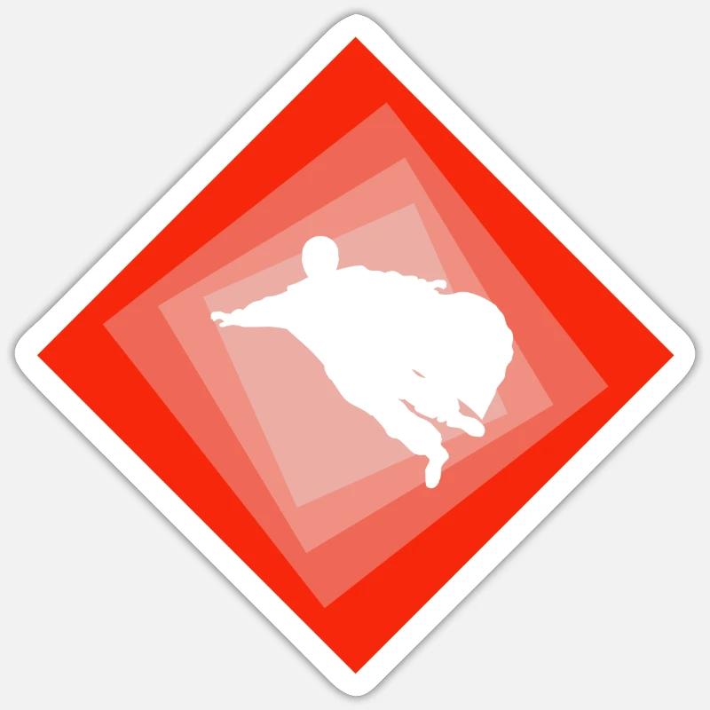Wingsuit Fly Glide - Sticker taille S (10 x 10 cm) - blanc mat