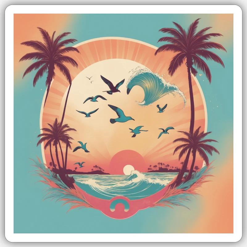 sunset b 0 7 - HAWAII Sticker Größe S (10 x 10 cm)