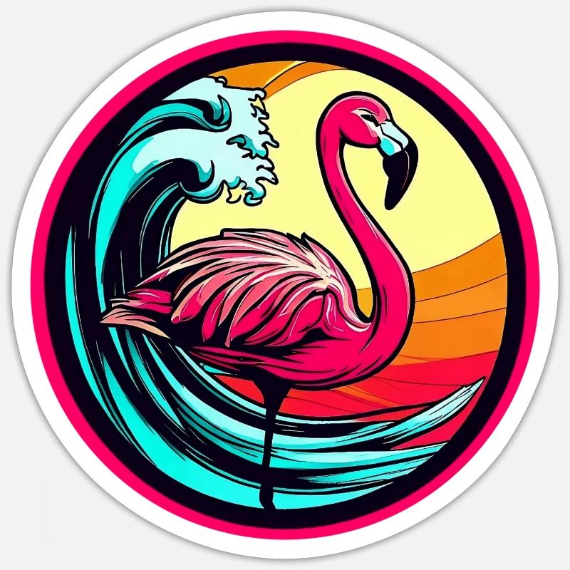 Flamingo - Sticker size S (10 x 10 cm) - white matte