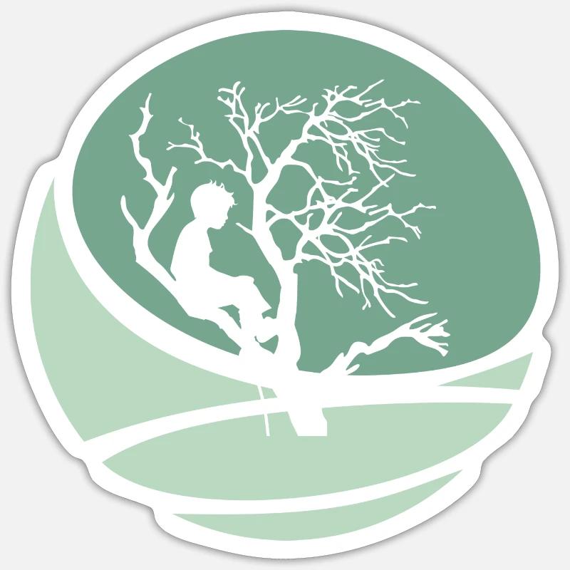 Baumklettern Steigeisen - Sticker Größe S (10 x 10 cm) - Mattweiß