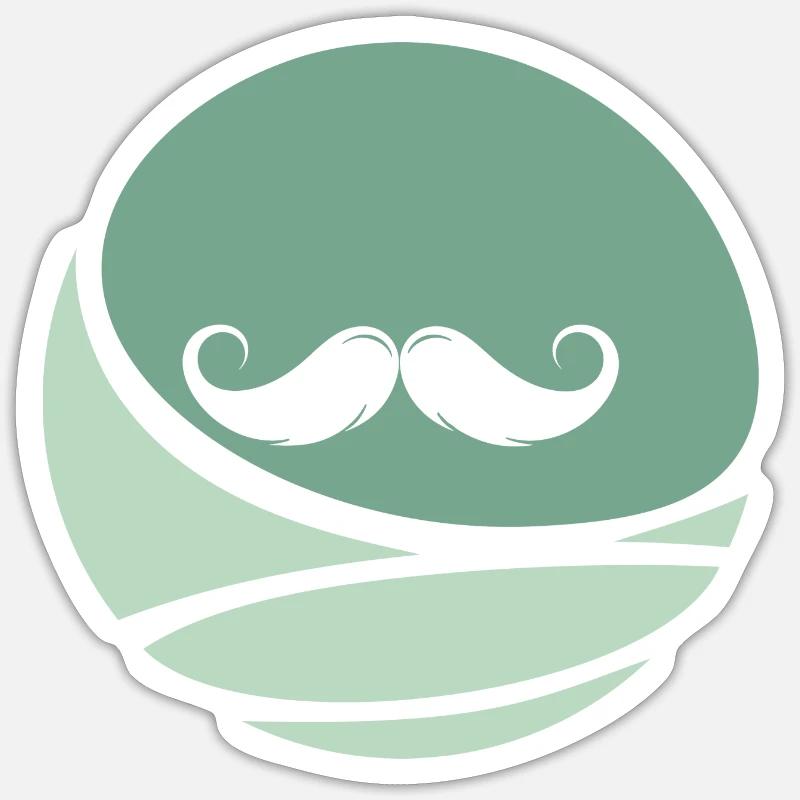 Schnurrbart Gesichtsbehaarung Sticker Größe S (10 x 10 cm)