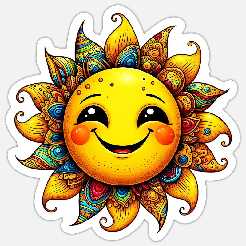 Sun - Sticker size S (10 x 10 cm) - white matte