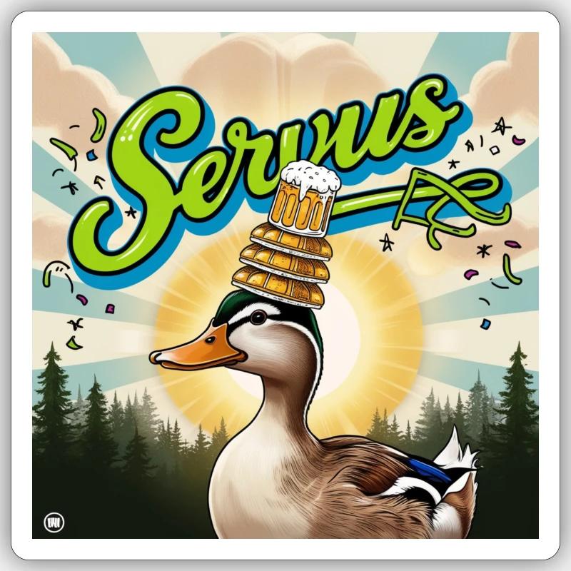 Servus DUCK Sticker Größe S (10 x 10 cm)