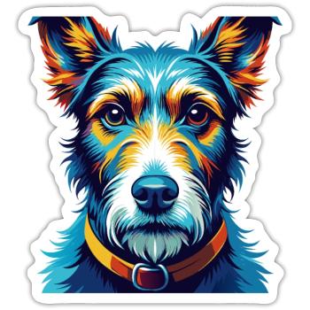 Foxterrier Glatte Hunderasse Karikatur Kawaii - Sticker Größe S (10 x 10 cm) - Mattweiß - Vorne