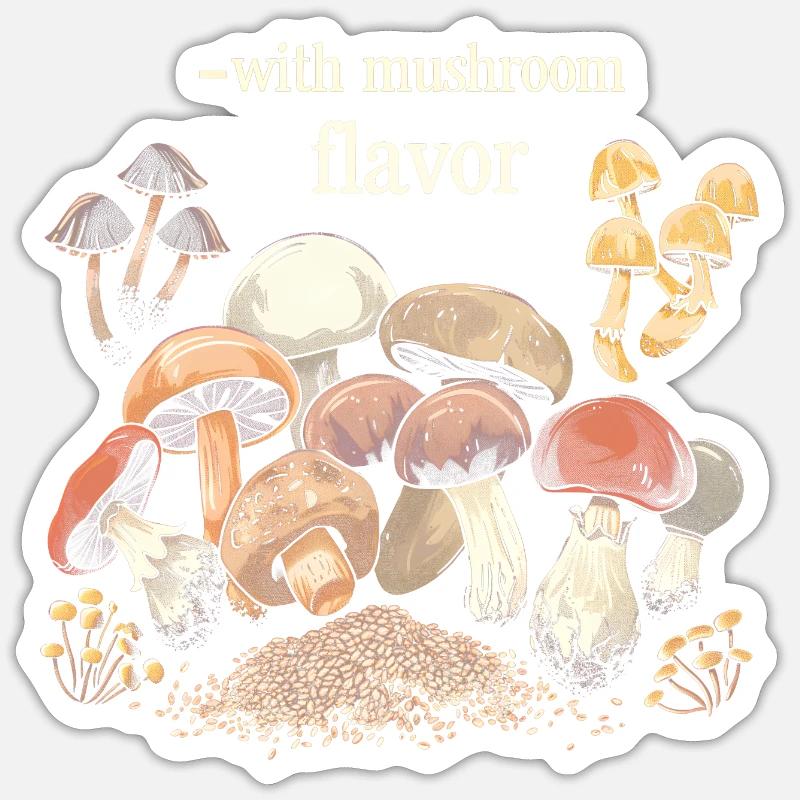 Avec un design de saveur de champignon Sticker taille S (10 x 10 cm)
