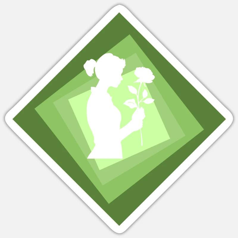 Fleuriste Fleuriste Botanique - Sticker taille S (10 x 10 cm) - blanc mat