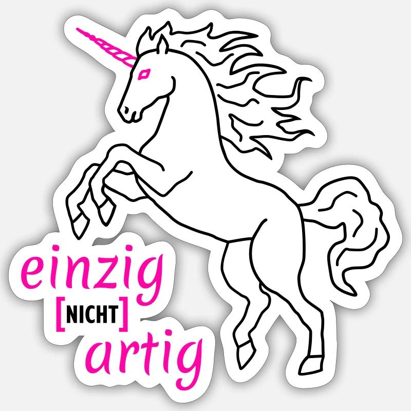 Einhorn einzigartig Flock Sticker Größe S (10 x 10 cm)