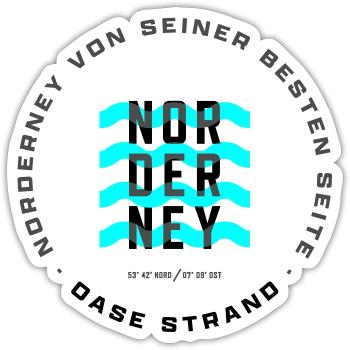 Norderney Beach - Sticker size S (10 x 10 cm) - white matte - Front