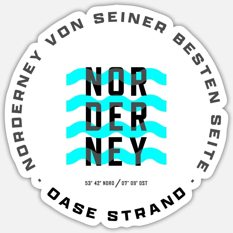 Norderney Beach - Sticker size S (10 x 10 cm) - white matte