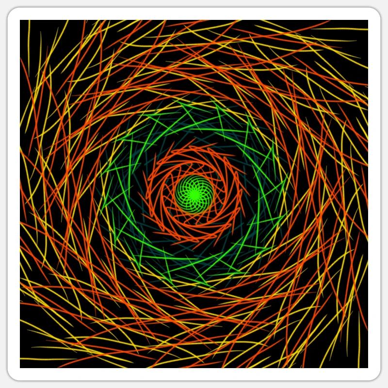 Lignes concentriques abstraites Sticker taille S (10 x 10 cm)