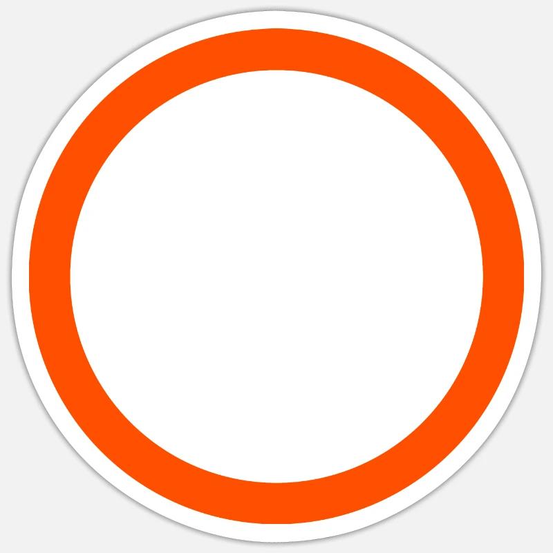Neon Orange Circle Emblem - Sticker size S (10 x 10 cm) - white matte