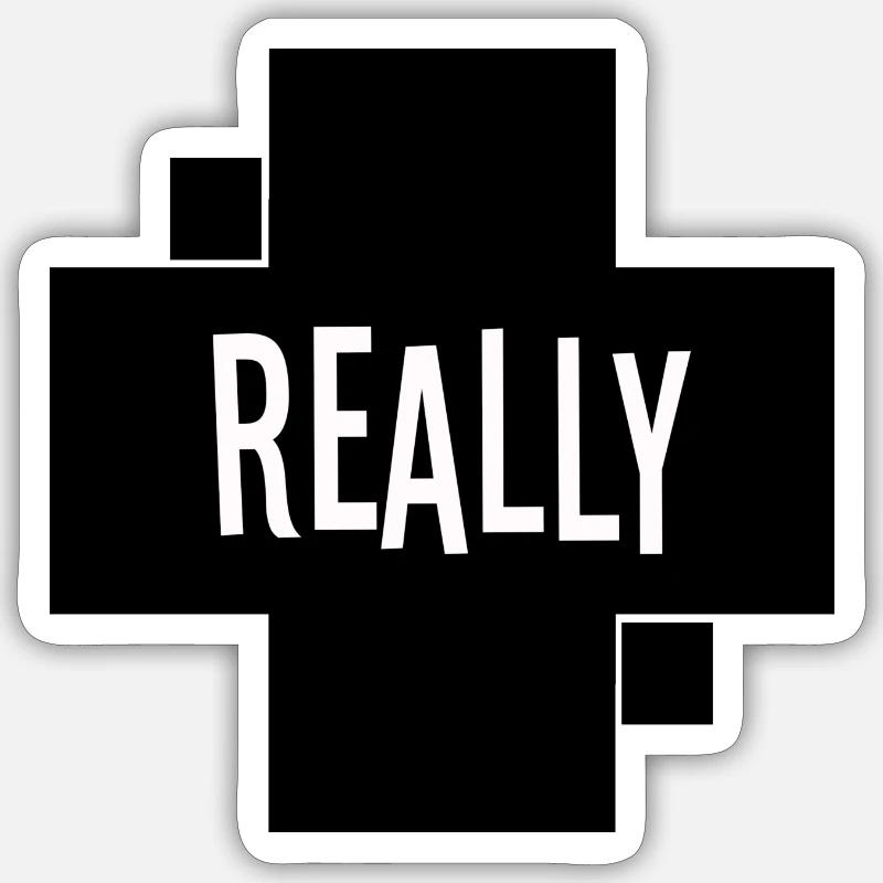 vraiment - Sticker taille S (10 x 10 cm) - blanc mat