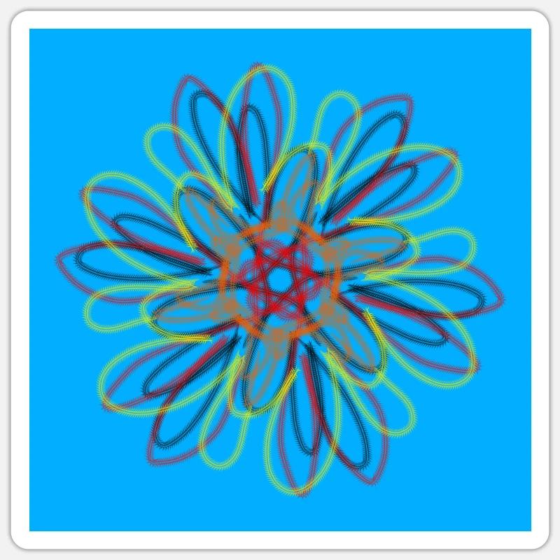 Fleur abstraite - Sticker taille S (10 x 10 cm) - blanc mat