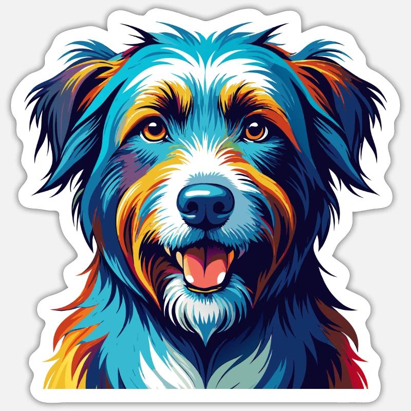 Pyrenäenschäferhund Hunderasse Karikatur Kawaii - Sticker Größe S (10 x 10 cm) - Mattweiß