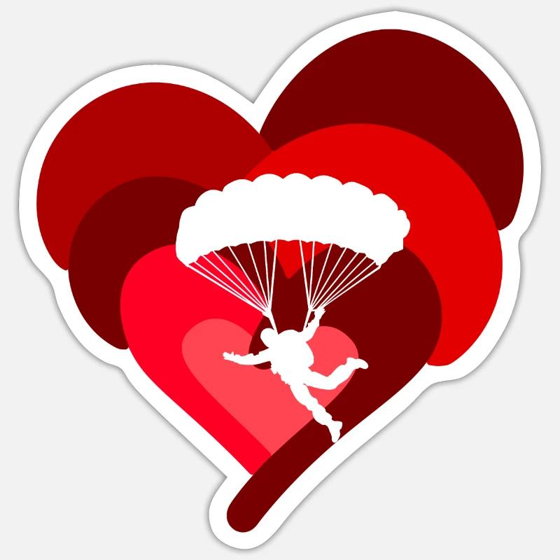 Skydive Parachuting Adrenalin Sticker Größe S (10 x 10 cm)
