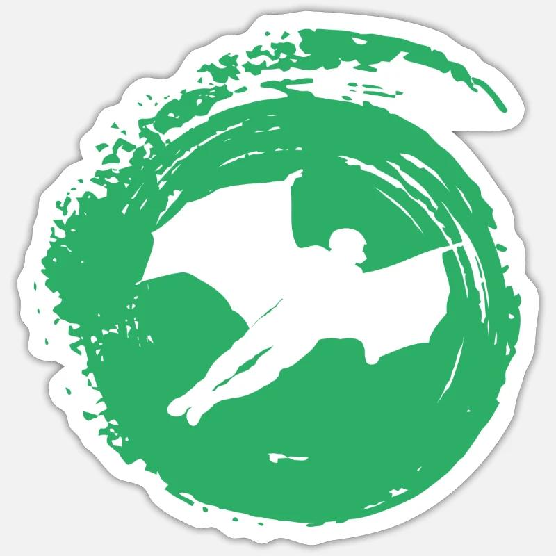 Wingsuit Base Jumping Gleiter - Sticker Größe S (10 x 10 cm) - Mattweiß