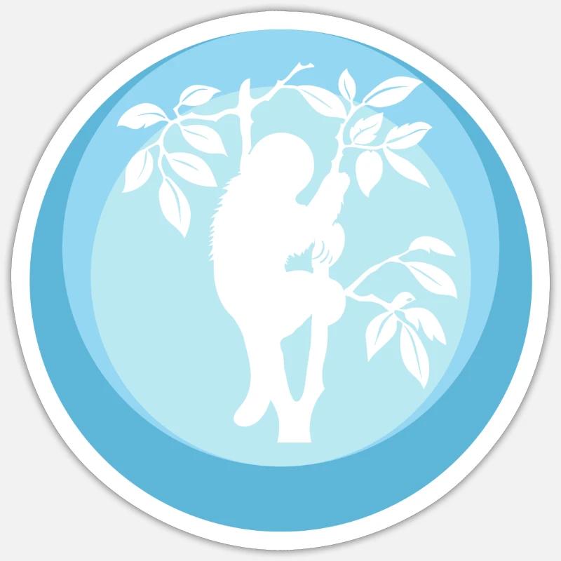 Lazy Chill Sloth - Sticker size S (10 x 10 cm) - white matte