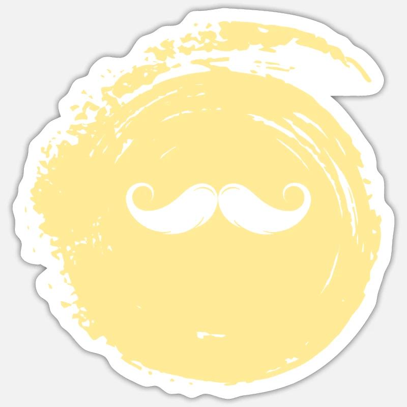 Gesichtsbehaarung Bart Baertig - Sticker Größe S (10 x 10 cm) - Mattweiß