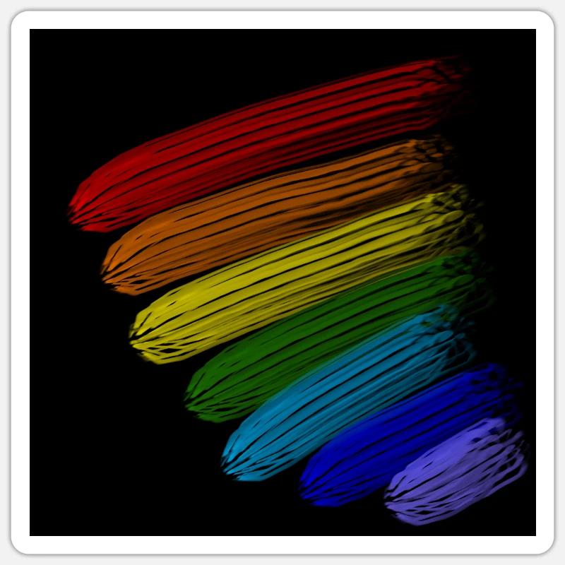 rainbow stripes - Sticker size S (10 x 10 cm) - white matte