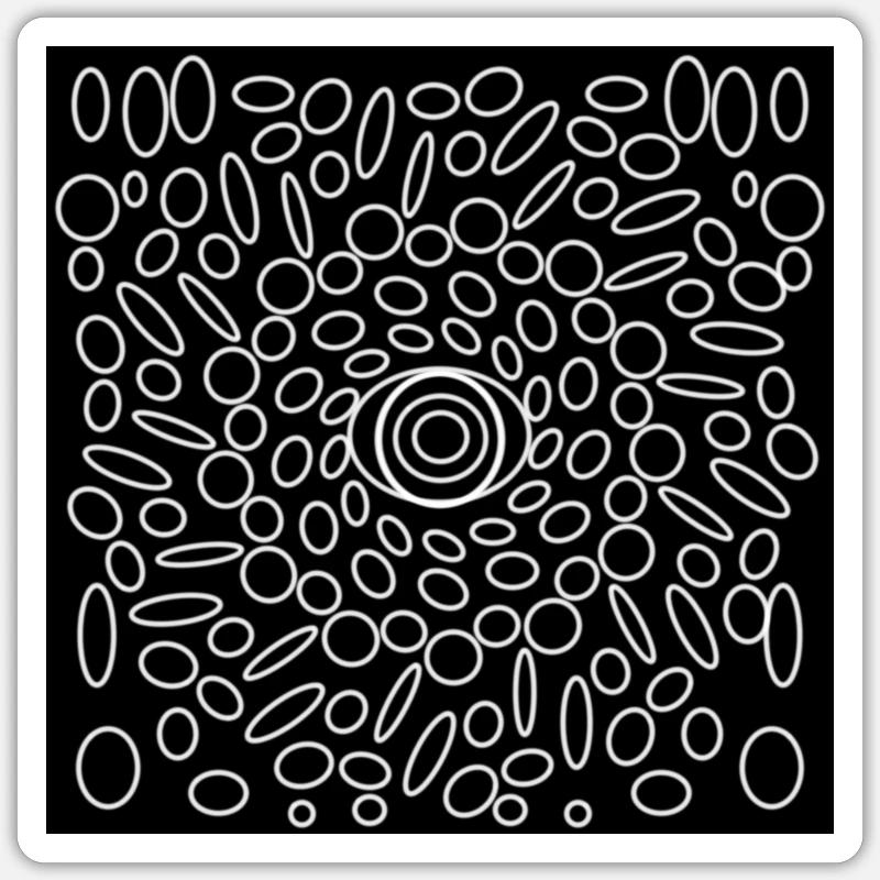 œil de cercles - Sticker taille S (10 x 10 cm) - blanc mat