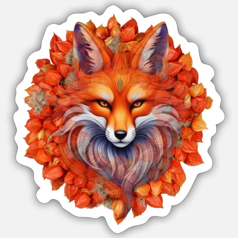 Rotfuchs - Sticker Größe S (10 x 10 cm) - Mattweiß