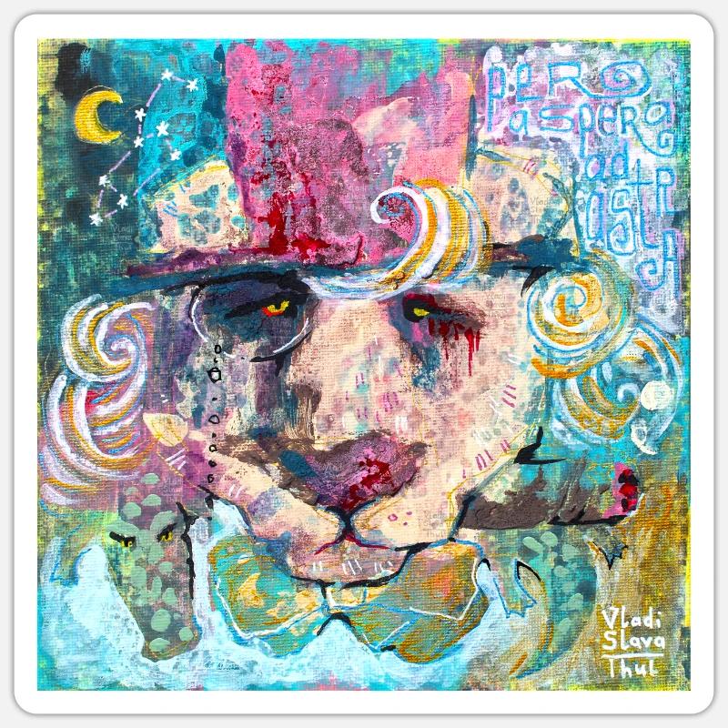 Amigo Löwe - Sticker Größe S (10 x 10 cm) - Mattweiß