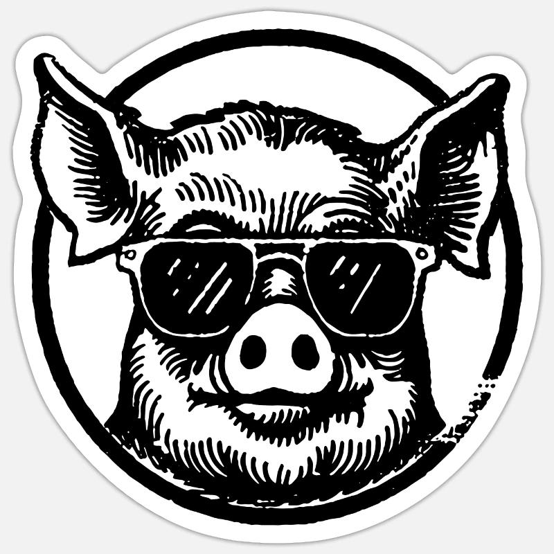 Cochon Cochon - Sticker taille S (10 x 10 cm) - blanc mat