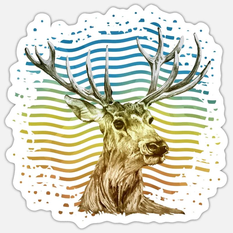 Deer - Sticker size S (10 x 10 cm) - white matte