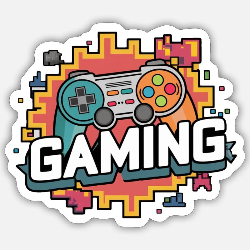 Gaming - Controller - Sticker Größe S (10 x 10 cm) - Mattweiß