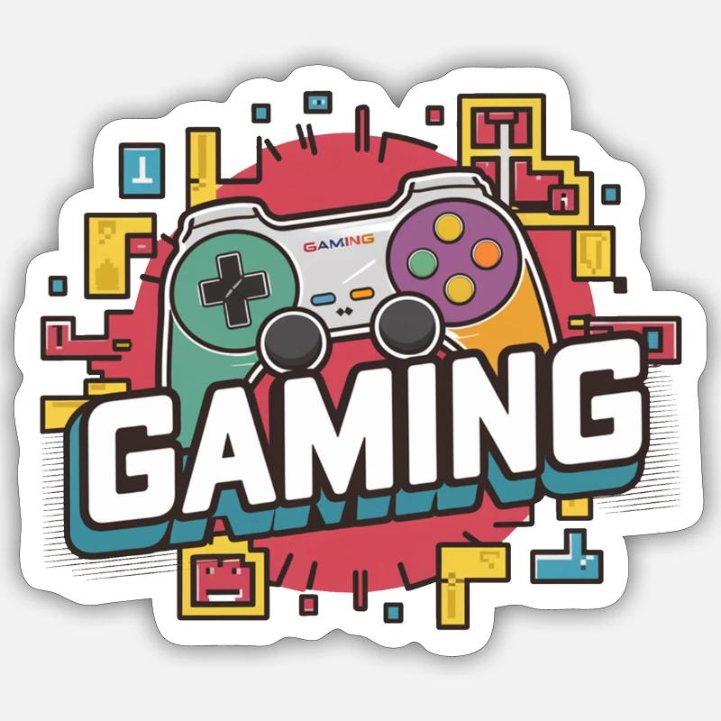 Gaming - Controller - Sticker Größe S (10 x 10 cm) - Mattweiß