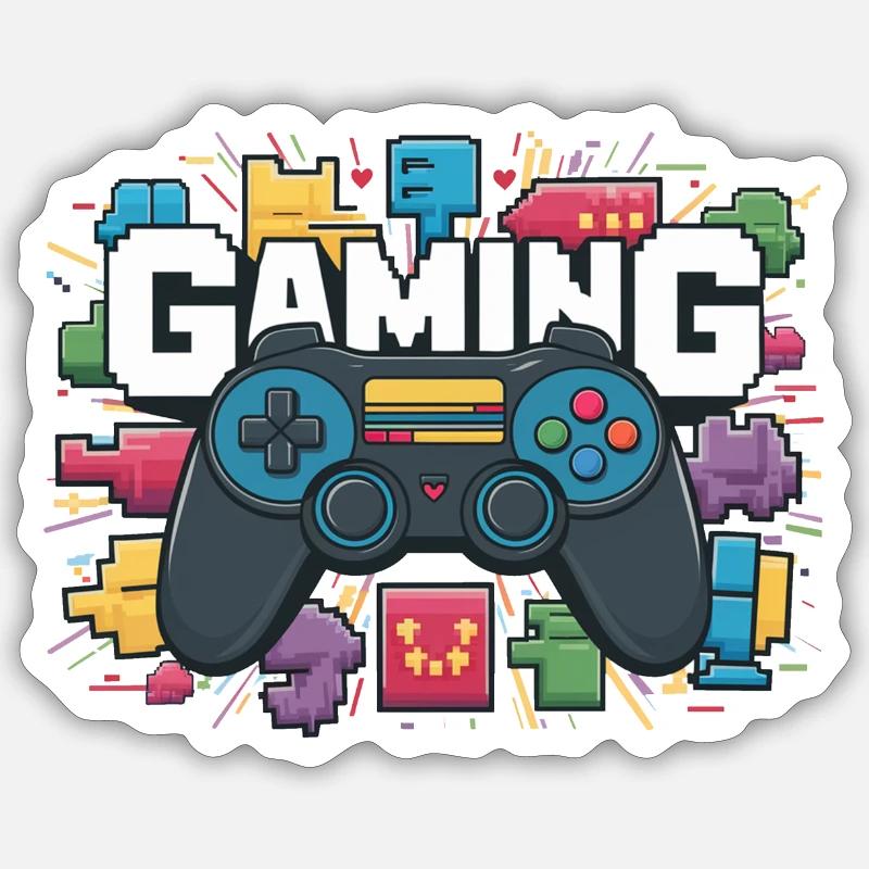 Gaming - Controller - Sticker Größe S (10 x 10 cm) - Mattweiß