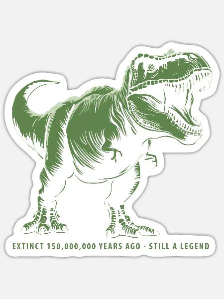 T Rex 07 2024 B 02 - Sticker Größe S (10 x 10 cm) - Mattweiß