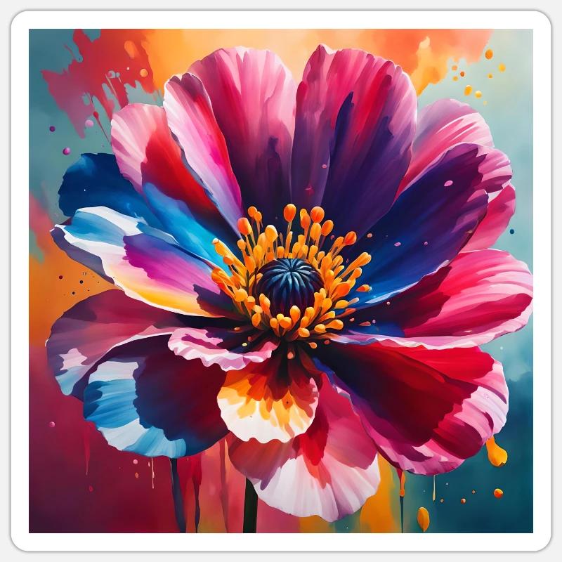 Fleur Sticker taille S (10 x 10 cm)
