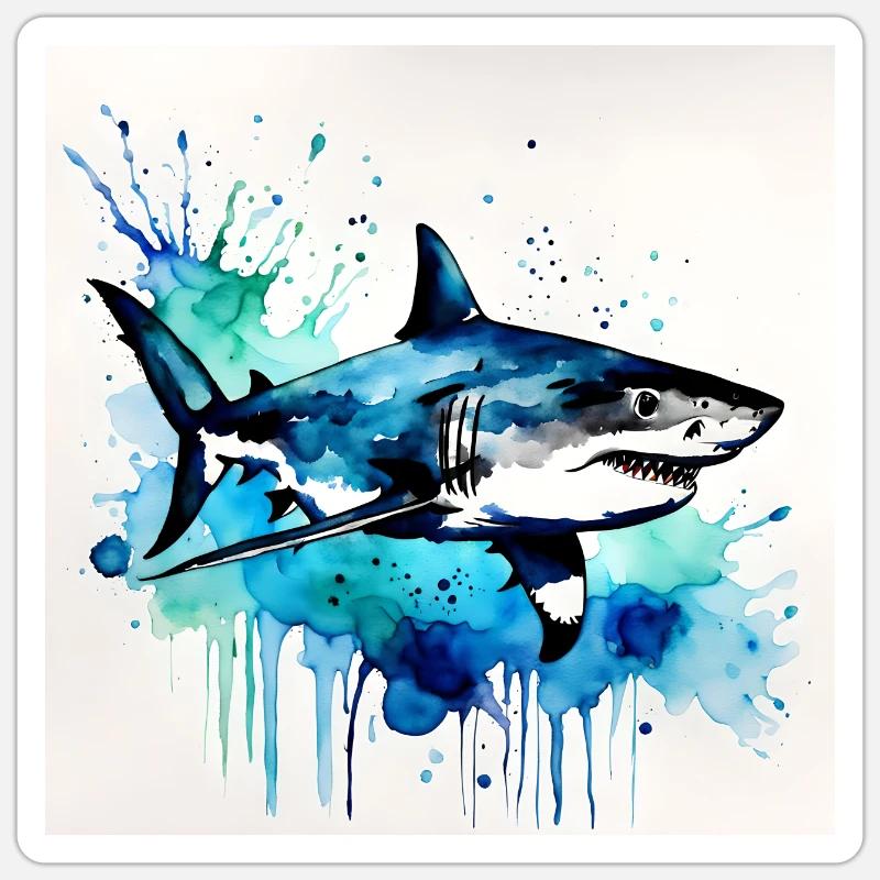 Requin Sticker taille S (10 x 10 cm)