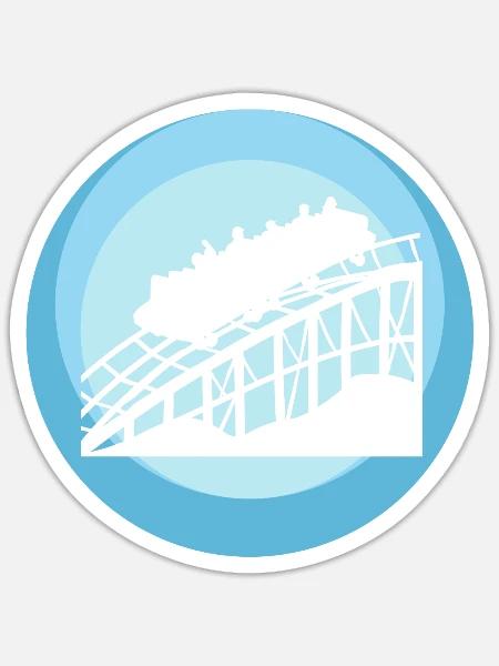 Achterbahn Rummel Festzelt - Sticker Größe S (10 x 10 cm) - Mattweiß
