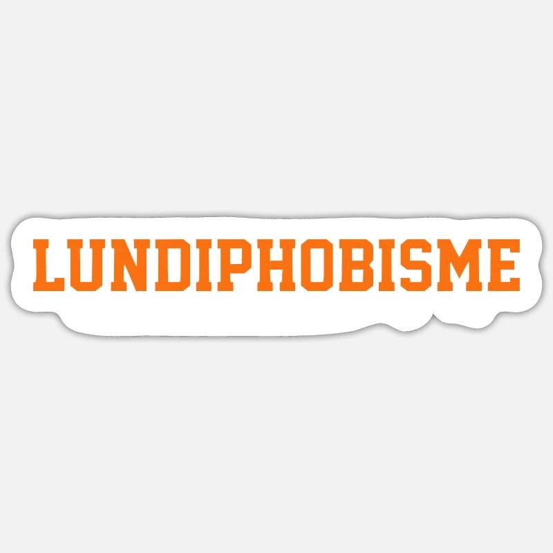 Lundiphobisme - Sticker taille S (10 x 10 cm) - blanc mat
