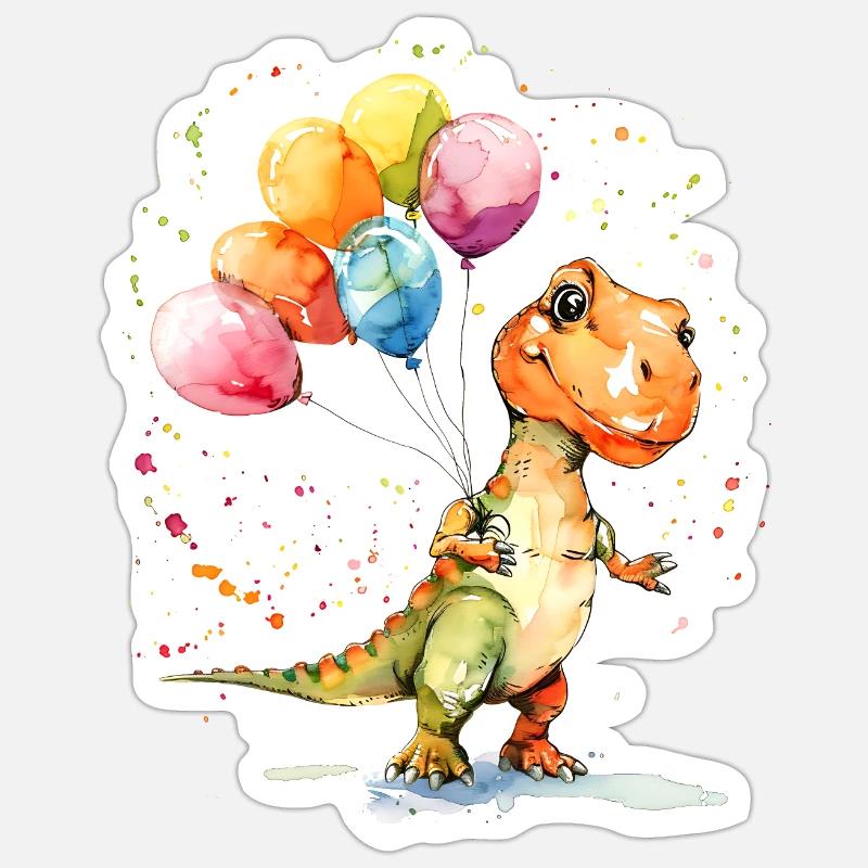 C’est l’anniversaire d’un dinosaure ? - Sticker taille S (10 x 10 cm) - blanc mat