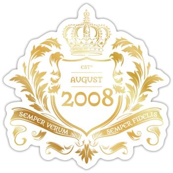 16th Birthday "Semper Verum - Established 08/2008 - Sticker size S (10 x 10 cm) - white matte - Front
