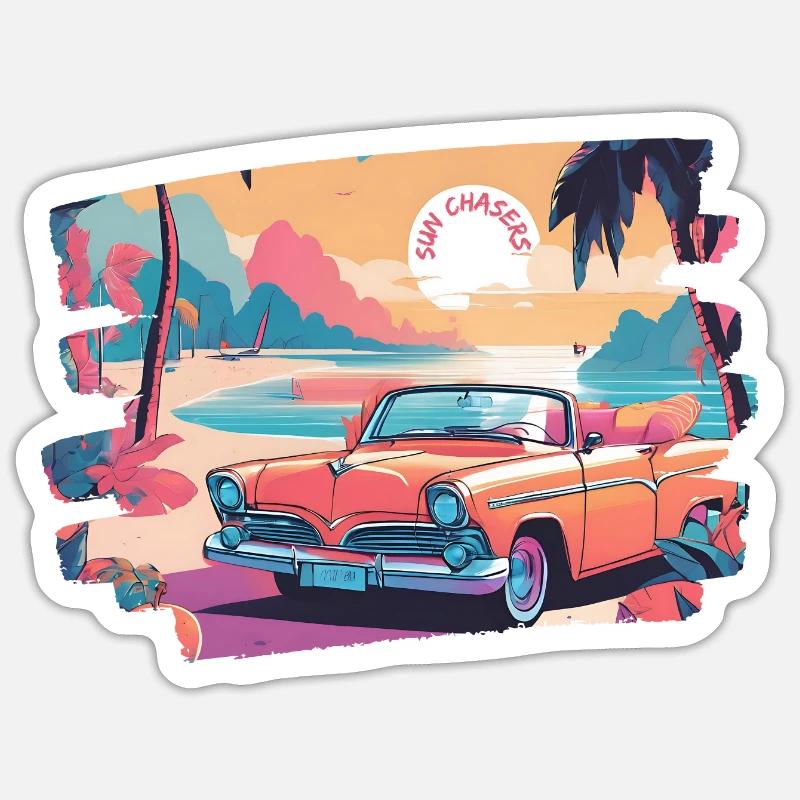 Sun Chasers - Sticker size S (10 x 10 cm) - white matte