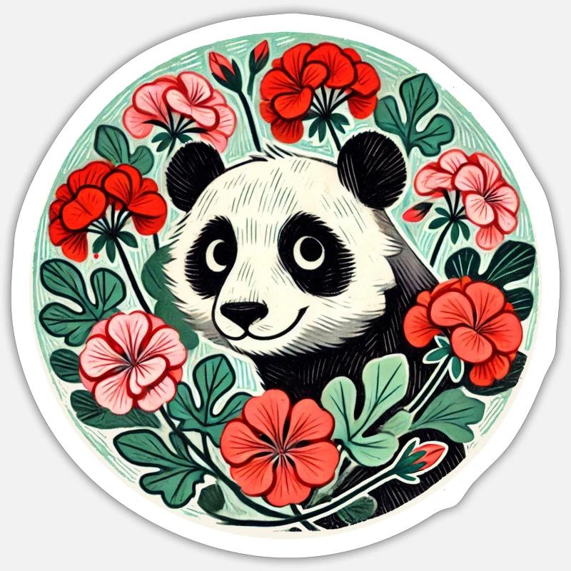 Panda Bear Geraniums Sticker size S (10 x 10 cm)