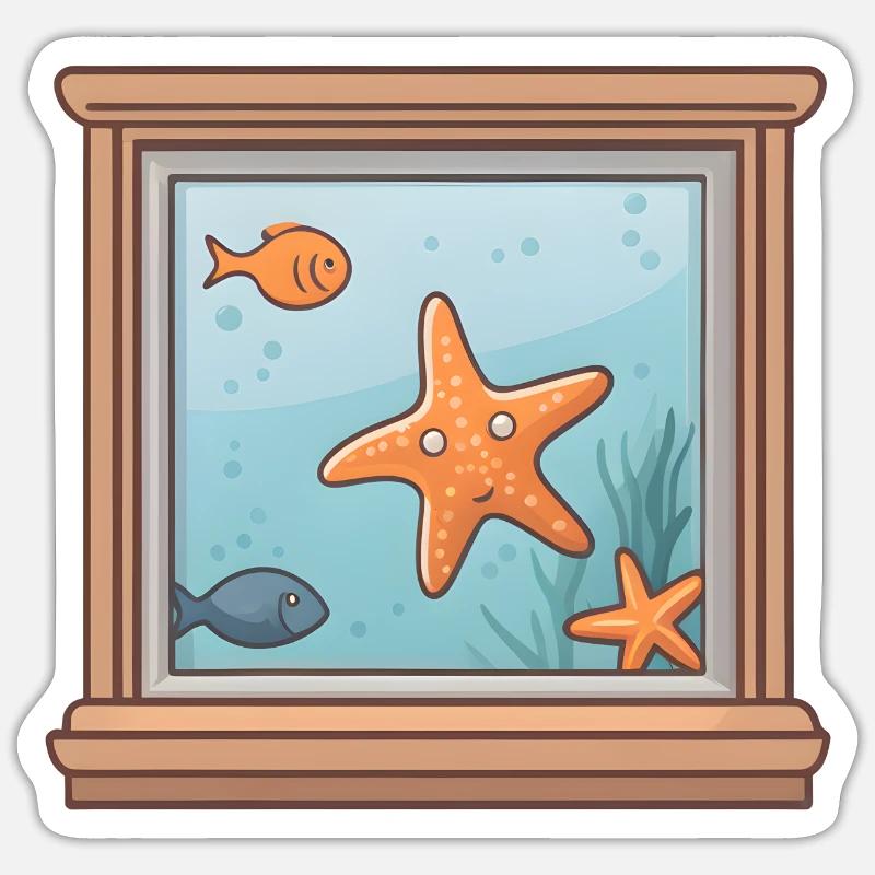 Water view - Sticker size S (10 x 10 cm) - white matte