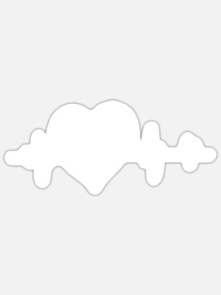 Reisender Herzschlag - Sticker Größe S (10 x 10 cm) - Mattweiß