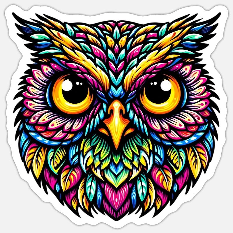 Owl - Sticker size S (10 x 10 cm) - white matte