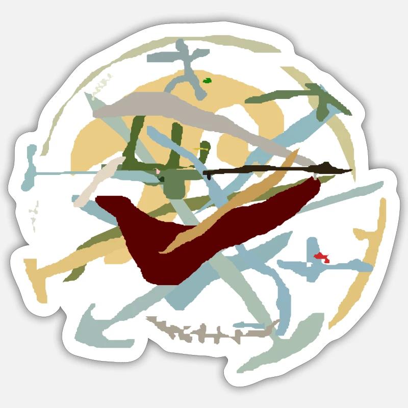 Abstrait - Sticker taille S (10 x 10 cm) - blanc mat