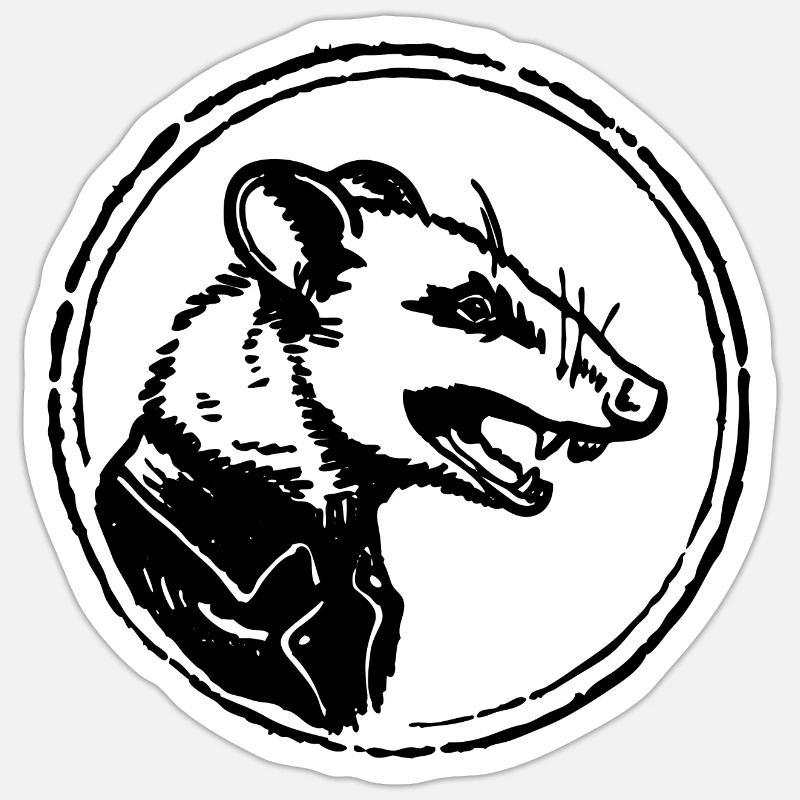 Opossum - Sticker size S (10 x 10 cm) - white matte