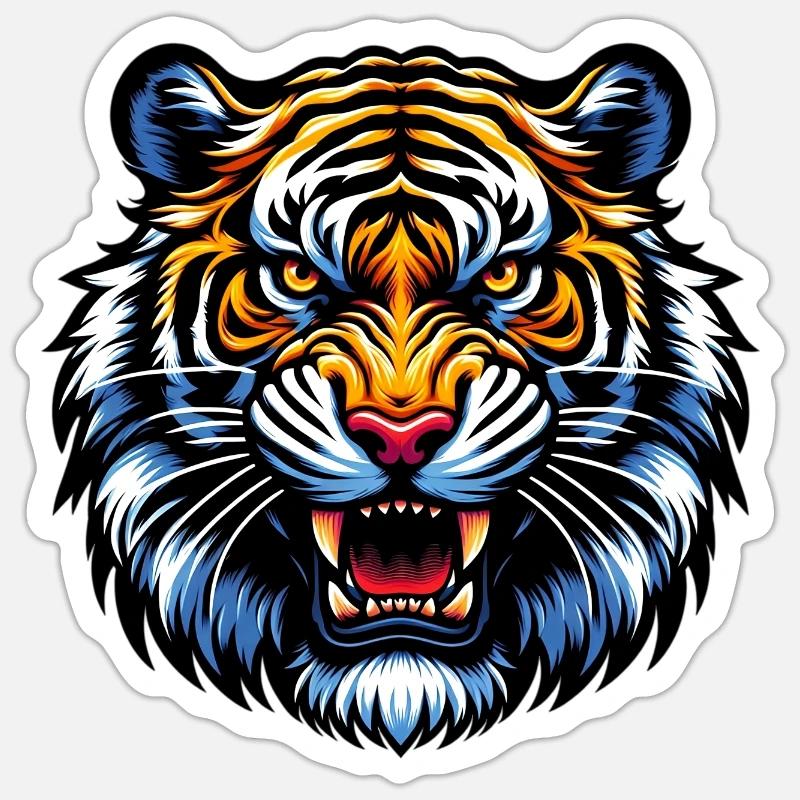 Tiger - Sticker size S (10 x 10 cm) - white matte