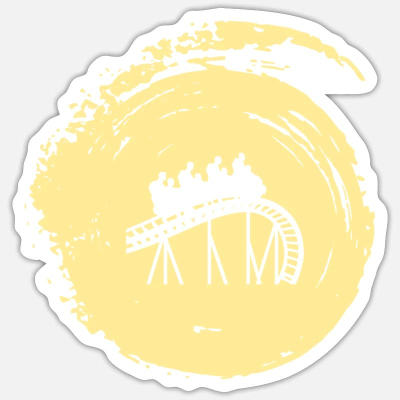 Achterbahn rollercoaster - Sticker Größe S (10 x 10 cm) - Mattweiß