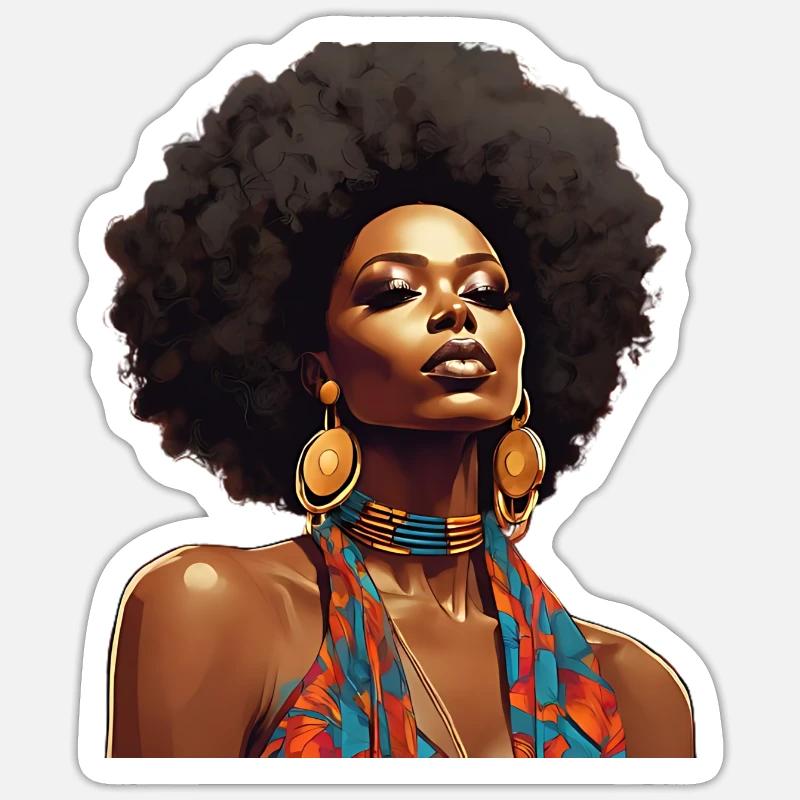 Afro-Elegant Harmony Sticker size S (10 x 10 cm)
