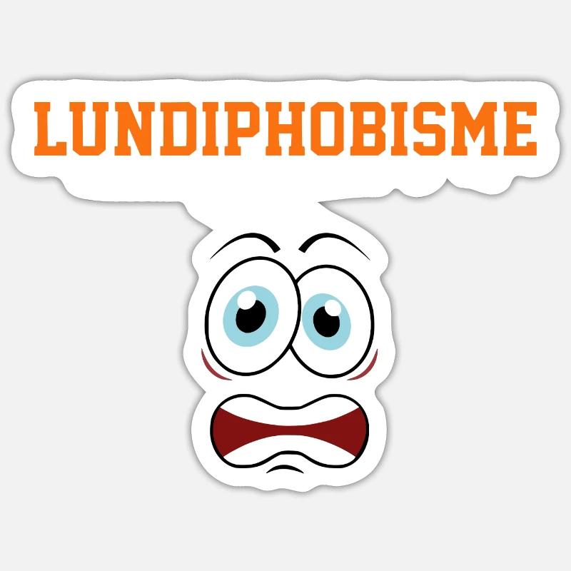 Lundiphobisme - Sticker taille S (10 x 10 cm) - blanc mat