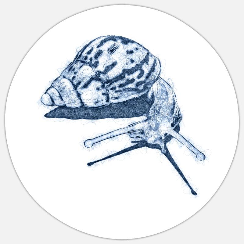 snail with shadow scribble art Sticker Größe S (10 x 10 cm)